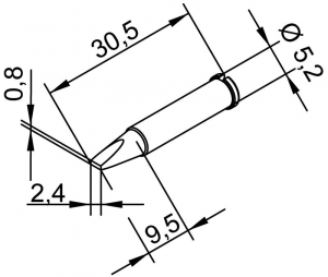 Накрайник за поялник 102CDLF24 2.4mm безоловен