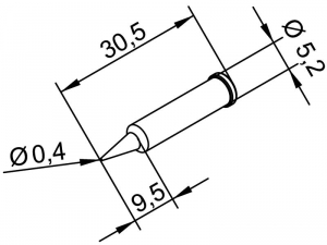 Накрайник за поялник 102PDLF04 0.4mm безоловен