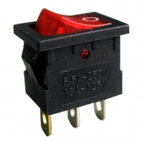 Ключ MIRS101-2 -6A 250VAC ON-OFF червен светещ Jietong
