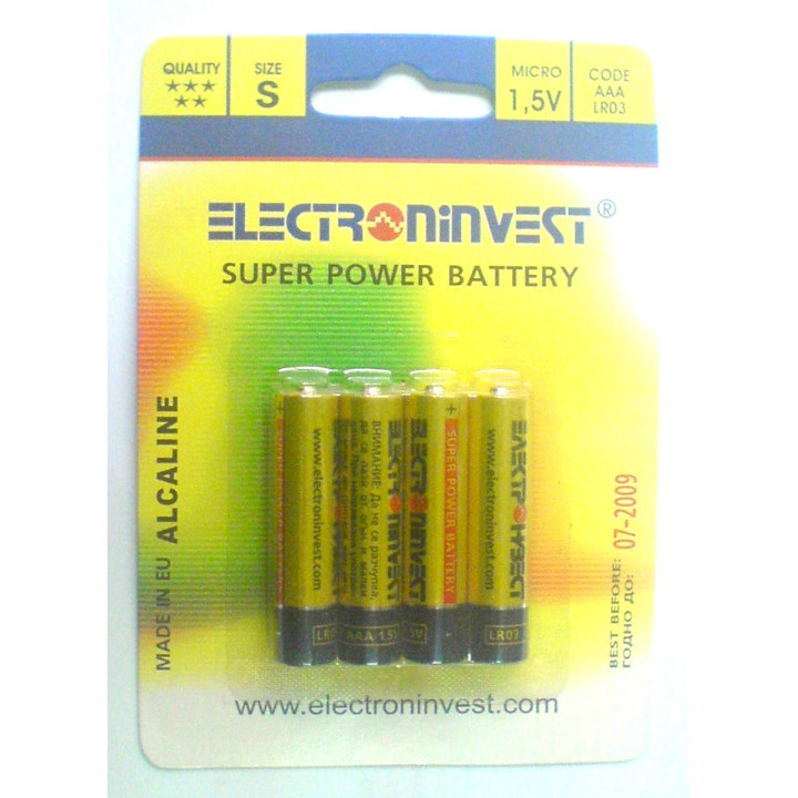 Батерия R03 Electroninvest алкална