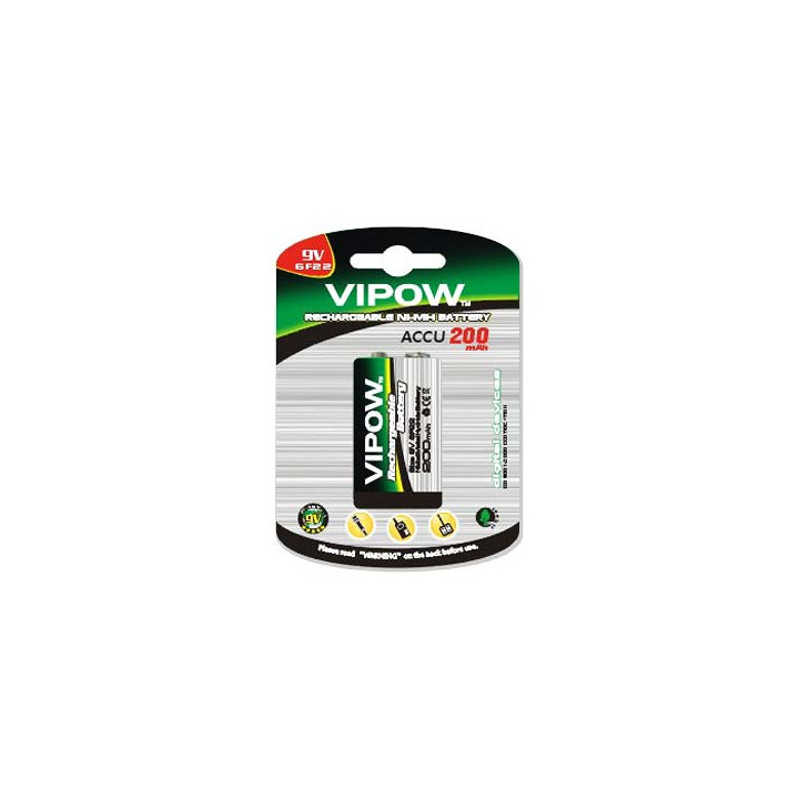 Акумулатор 6F22 200mA Vipow