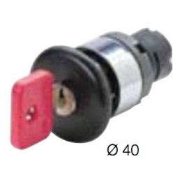 Червен бутон тип гъбка с ключ P.B. мет. 020PTAARW