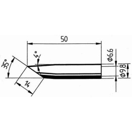 Човка за поялник 832 GD 14mm скосен