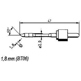 Човка за поялник (моб.) B062LD 1.8mm