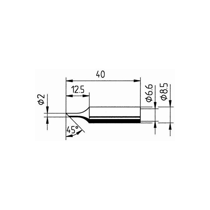Човка за поялник 832 FD 2.0mm скосен