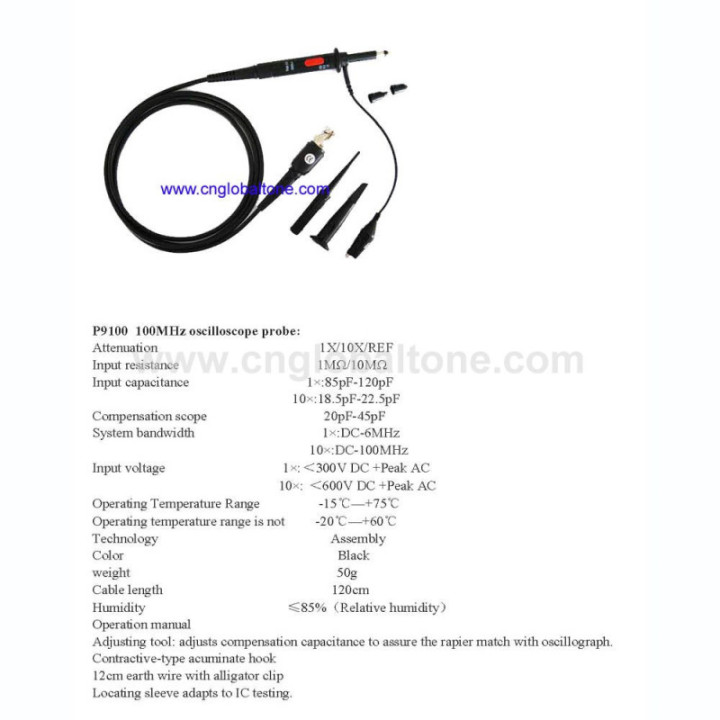 Oscilloscope Probe P9100 100MHz 1x 10x / REF