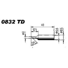 Човка за поялник 832TD ф3.0mm скосена