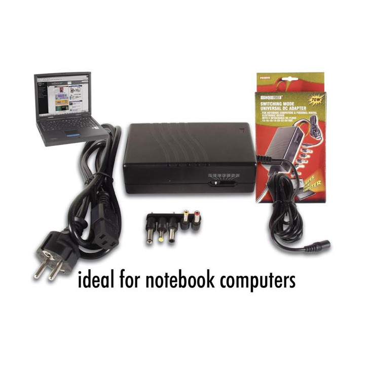 UNIVERSAL SWITCHING MODE REGULATED ADAPTER: OUTPUT : 15 TO 24VDC-70W PSSMV6