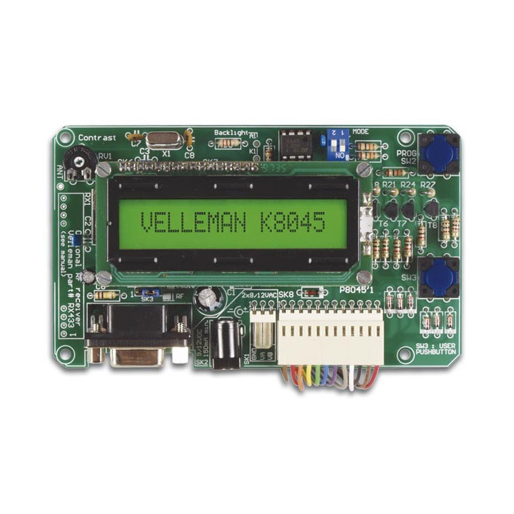 PROGRAMMABLE MESSAGE BOARD WITH LCD, SERIAL INTERFACE & 8 INPUT K8045