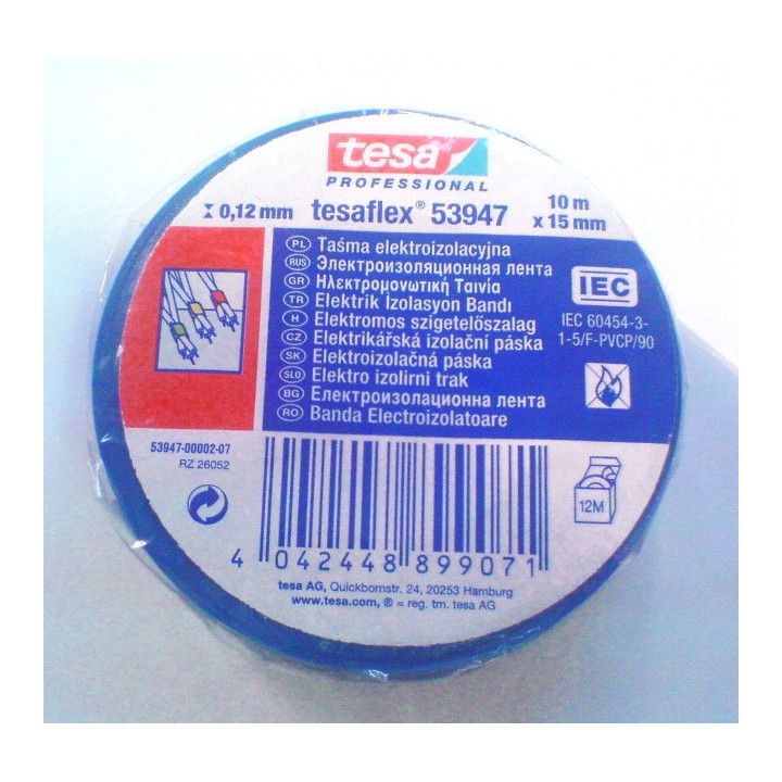 Изолирбанд 10м/15мм син TESA