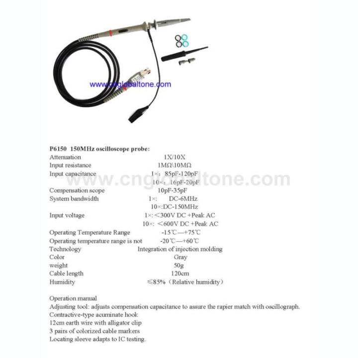 Oscilloscope Probe P6150 150MHz 1x 10x